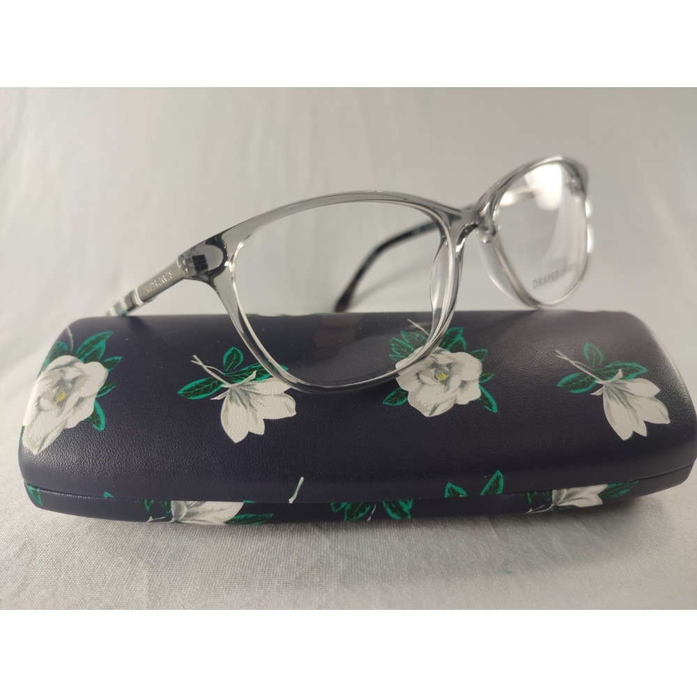 Draper James DJ5027 Grey Crystal Eyeglass Frames Women's 54-16-135 NWT + Case